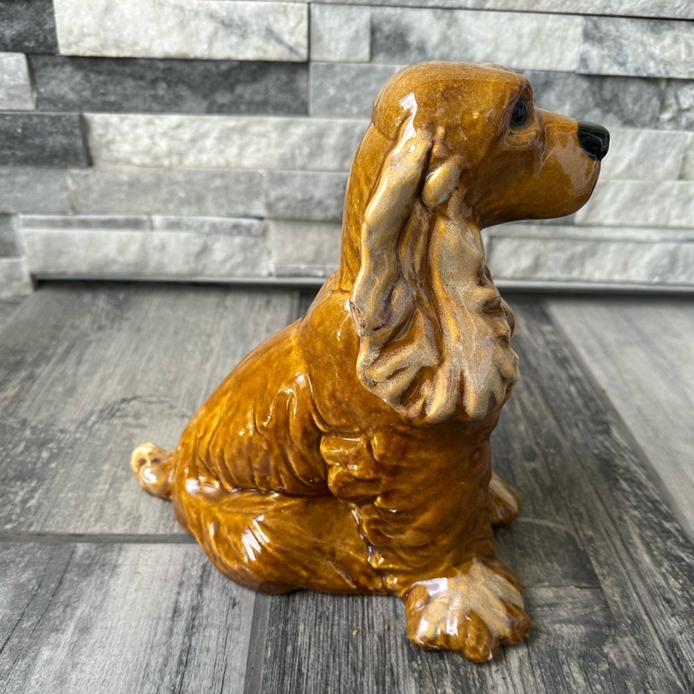 Blonde Cocker Spaniel Life Like Ceramic Sitting Dog  Figurine 9” Royal Haegee? - Picture 5 of 17